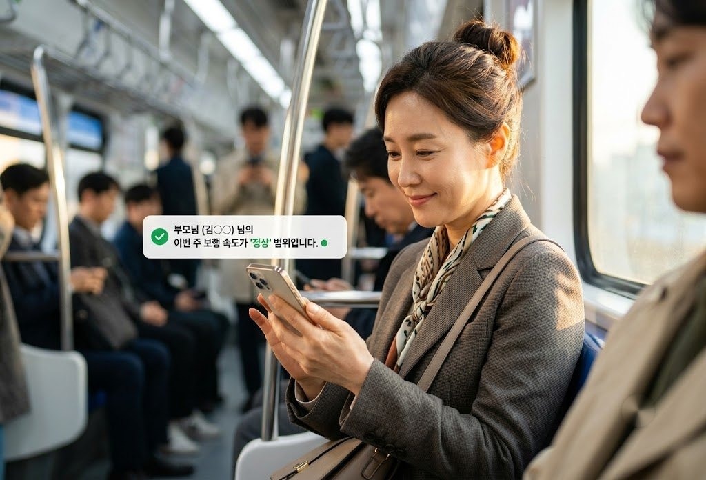 보호자 앱으로 부모님의 건강을 확인하는 자녀